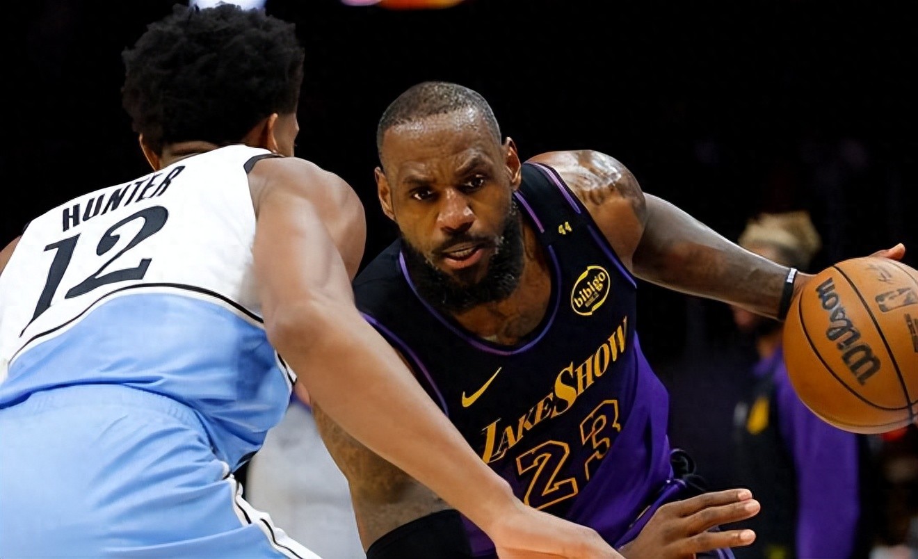 米兰体育馆-湖人险胜老鹰,詹皇保持高效