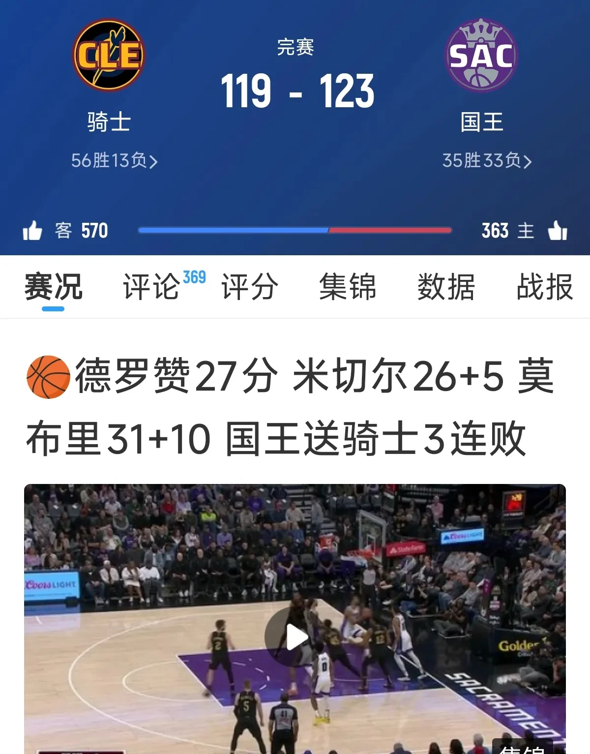 米兰体育教练-骑士惨败开拓者，遭遇连败